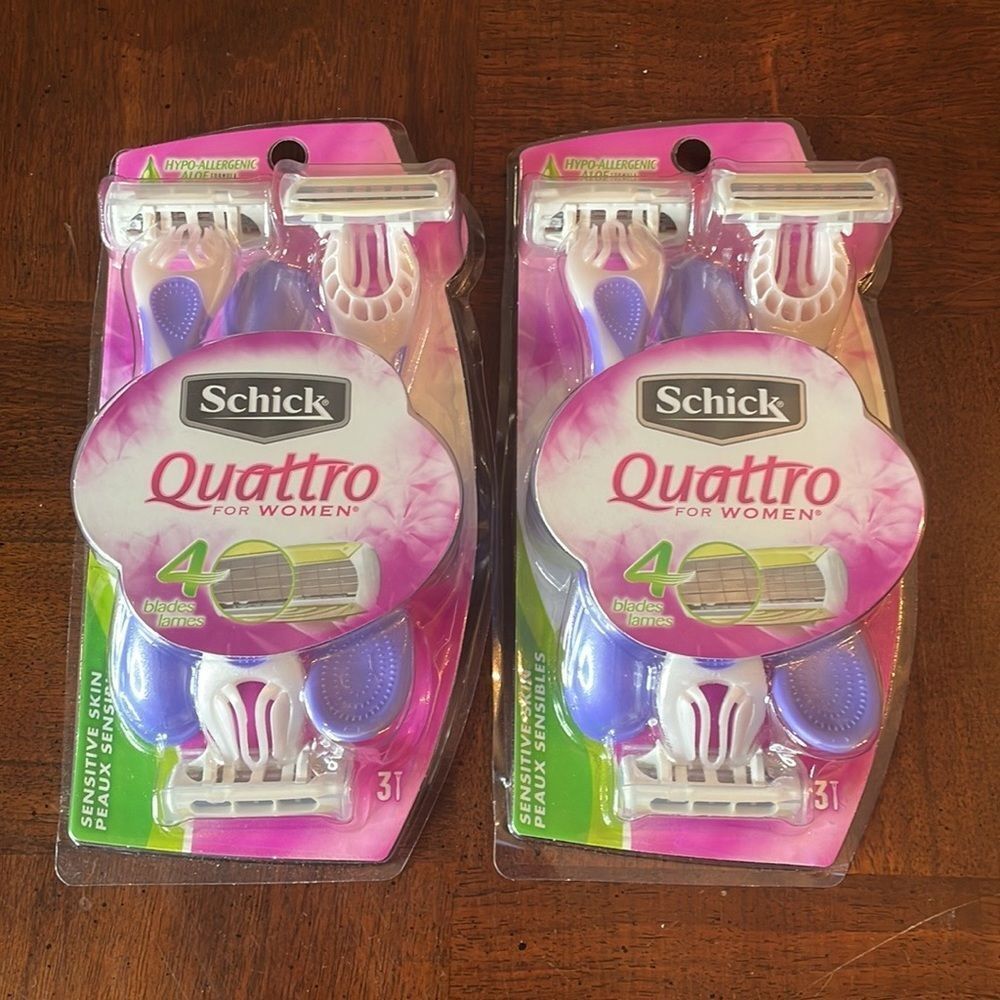 Schick Quattro Shavers Razors For Women 2 packs of 3